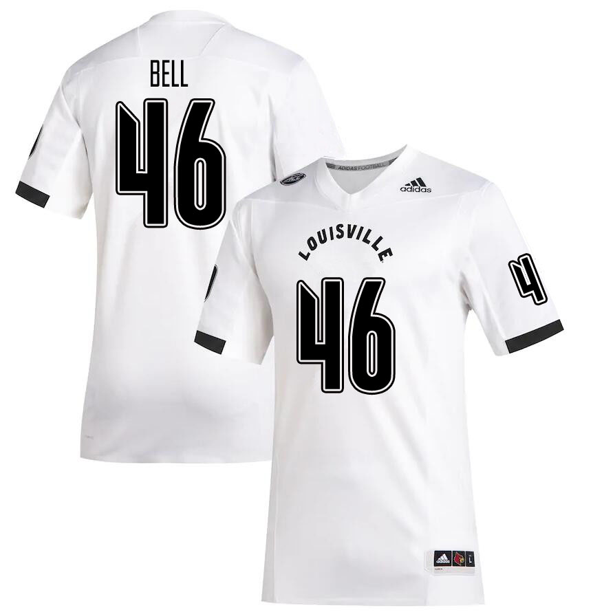 Men #46 Darrian Bell Louisville Cardinals College Football Jerseys Sale-White - Click Image to Close